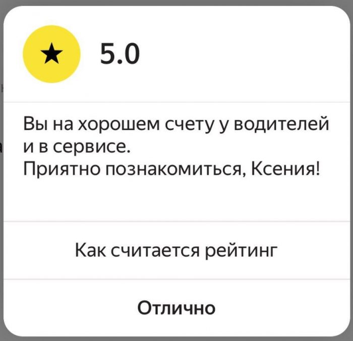 Какую оценку поставили водители Яндекс Такси